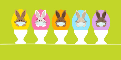 5 Osterhasen Maske In Ei Eierbecher Vorn Grün