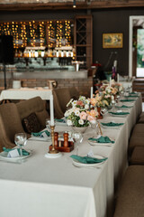 Banquet hall for weddings with decorative elements