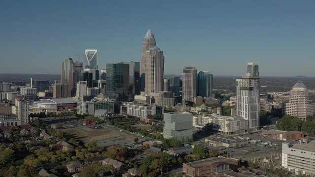 Charlotte, NC Morning Skyline Drone Shot