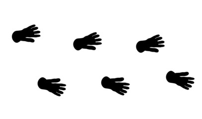 Monkey footprint road. Gorilla silhouette steps © Yulia Zelinskaya