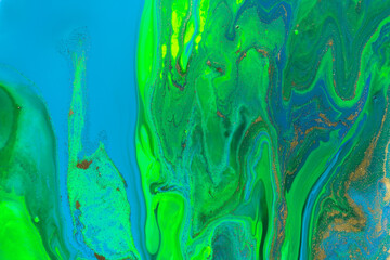 Fototapeta na wymiar Blue, green and gold wave pattern.