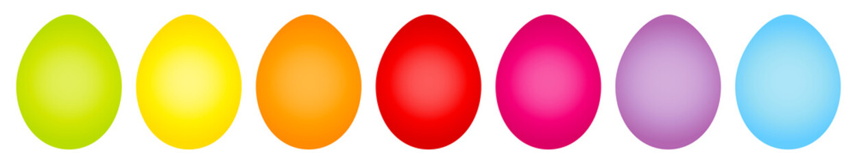 Banner 7 Ostereier Regenbogenfarben