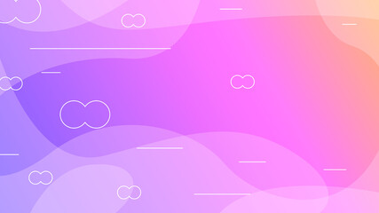 Abstract Colorful Gradient Background With Color Geometric Figures. Different Shapes And White Line Vector Design Style