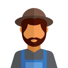 Farmer character icon illustration