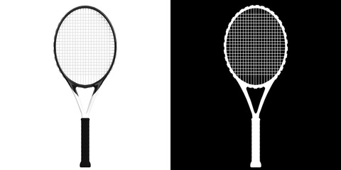 3D rendering illustration of a tennis racket