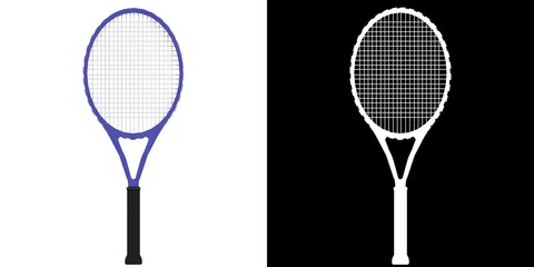 3D rendering illustration of a tennis racket