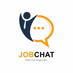 Job chat vector logo design. Suitable for business, web, art, social network and design