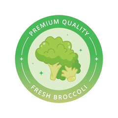 broccoli retro vegetable sticker label