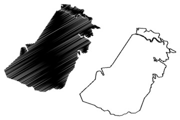 Santa Luzia do Norte municipality (Alagoas state, Municipalities of Brazil, Federative Republic of Brazil) map vector illustration, scribble sketch Santa Luzia do Norte map