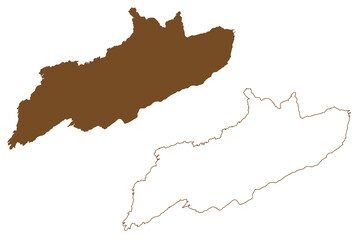 Valentia island (Republic of Ireland) map vector illustration, scribble sketch Isle of Dairbhre map