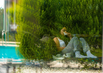 woman sitting at home in pandemic