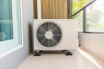 Air condition outdoor unit compressor install outside the house
