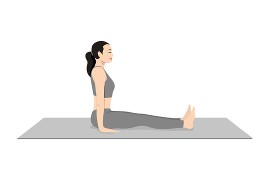 Seated Staff Pose, Stick Pose. Beautiful girl practice Dandasana. Young attractive woman practicing yoga exercise. working out, black wearing sportswear, grey pants and top, indoor full length