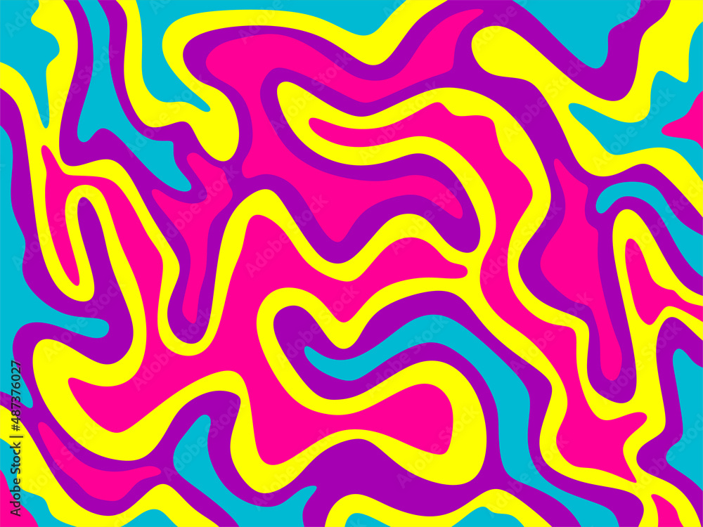 Poster simple background with colorful waving lines pattern