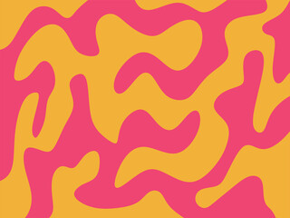 Simple background with yellow and pink wavy lines pattern