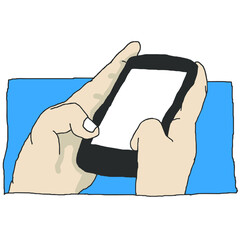 hand holding a handphone