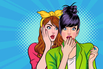 Woman whispering gossip or secret to her friend