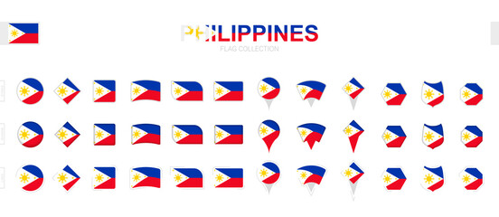Large collection of Philippines flags of various shapes and effects.