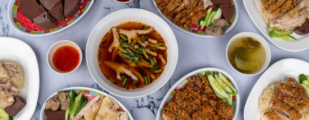 Mixed Thai & Chinese Rice and Soup Dishes 