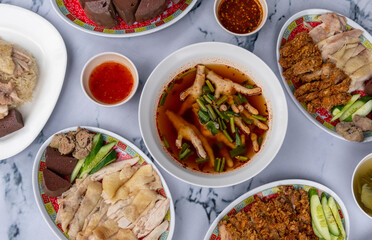 Mixed Thai & Chinese Rice and Soup Dishes 