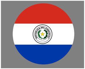 Fototapeta premium Paraguay Flag National Europe Emblem Icon Vector Illustration Abstract Design Element