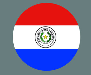 Fototapeta premium Paraguay Flag National Europe Emblem Icon Vector Illustration Abstract Design Element