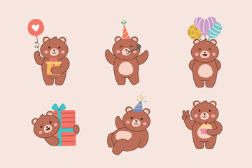 Obraz premium set of funny bears animals