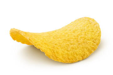 Potato chips isolated on white background with clipping path and full depth of field.