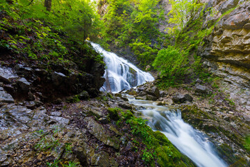 Waterfall in ravine Klasenbachklamm near Reit im WInkl