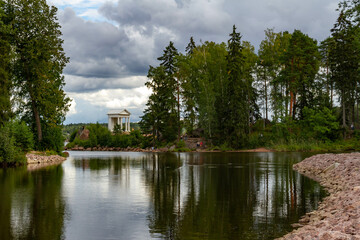 Temple of Neptune  in the Monrepos Park, in Vyborg, Russia, August
