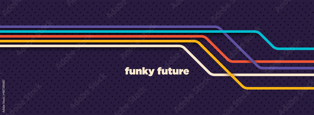 Fototapete simple abstract technology background design in retro style with stripes. vector illustration.