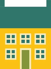 Naklejka premium Vector Illustration retro-styled house in Flat Style. Colorful old city house in european style.