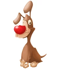 Deurstickers Illustration of a Cute Cartoon Character Dog  for you Design. © liusa