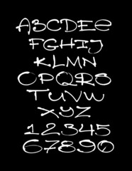 Hand writing lettering font. Vector alphabet