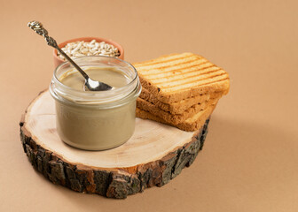 Toasted Bread Spread Organic Sunflower butter. A delicious, creamy and salty treat. Hypoallergenic...