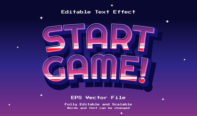 Start Game 3D editable text effect