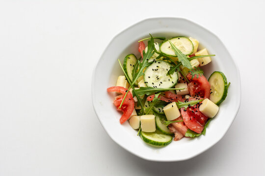A bowl of fresh vegetable salad for lunch