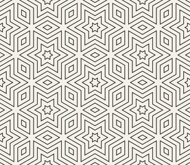 Vector seamless pattern. Repeating abstract geometric elements. Stylish monochrome background design.