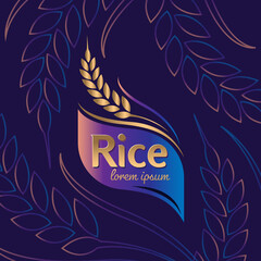 paddy rice premium organic natural product banner logo vector design