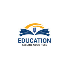 smart learning education book shop store vector logo design template