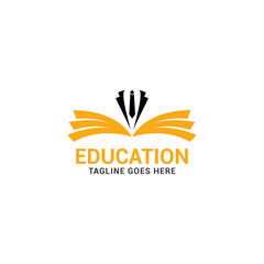 smart learning education book shop store vector logo design template