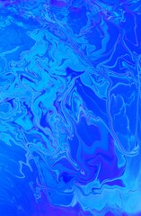 Blue marble background. Bright shades. Acrylic paint spreads freely and creates an interesting pattern. Background for laptop cover, book, laptop, fabric