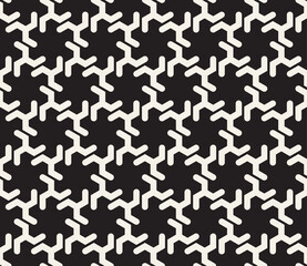 Vector seamless pattern. Repeating abstract geometric elements. Stylish monochrome background design.