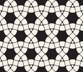 Vector seamless pattern. Repeating abstract geometric elements. Stylish monochrome background design.