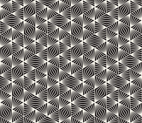 Vector seamless pattern. Repeating abstract geometric elements. Stylish monochrome background design.