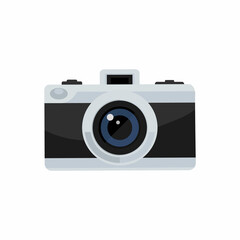 Analog camera isolated on white background. Photo camera in flat style. Vector stock