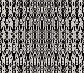 Vector seamless pattern. Repeating abstract geometric elements. Stylish monochrome background design.