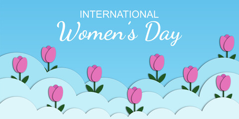 International women's day, 8 march banner. Vector illustration.