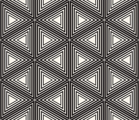 Vector seamless pattern. Repeating abstract geometric elements. Stylish monochrome background design.