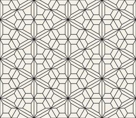 Vector seamless pattern. Repeating abstract geometric elements. Stylish monochrome background design.